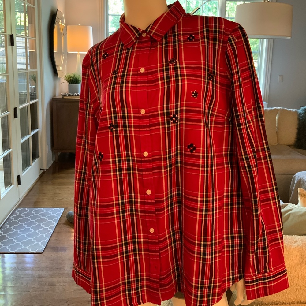 Charter Club Flannel Button Down Long Sleeve Shirt